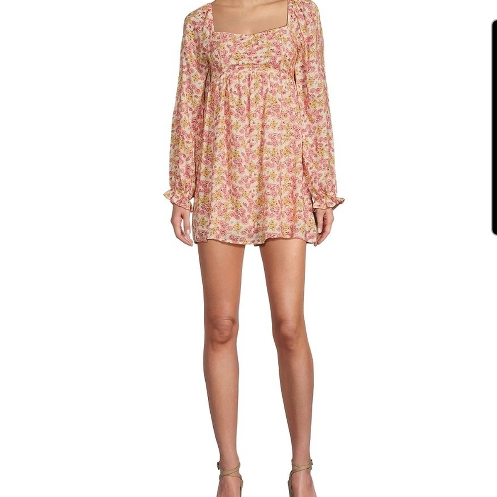 Floral Long Sleeve Mini Dress